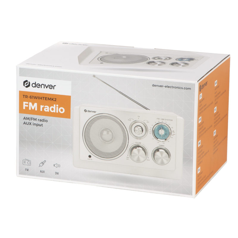 DENVER AM/FM RADIO TR-61 BIJELI - Slika 2