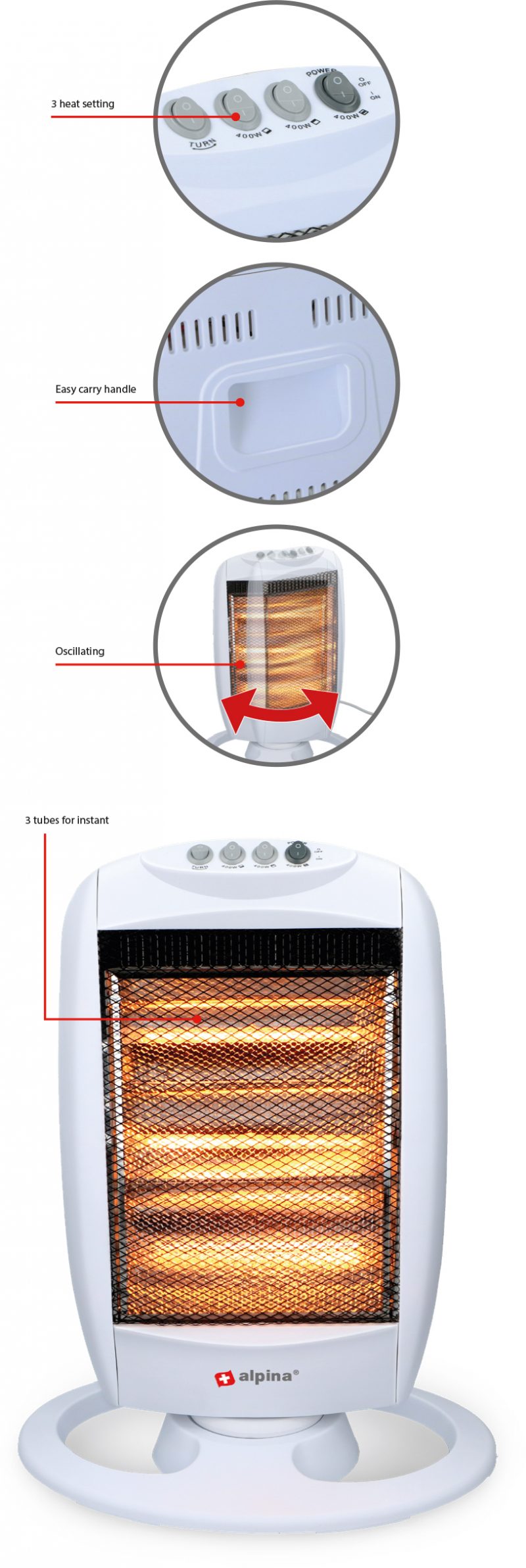 ALPINA HALOGENA GRIJALICA 1200 W - Slika 6