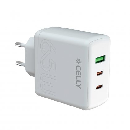 CELLY PUNJAČ 2USBC/1USB 65WGAN EVO WH