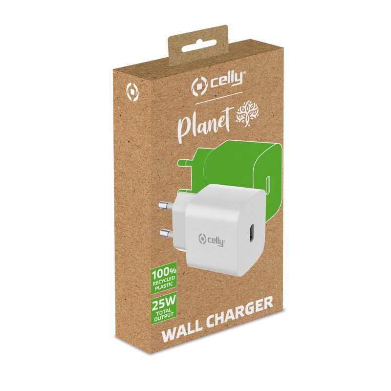 CELLY PUNJAČ USB-C 25 W BIJELI PLANET COLLECTION - Slika 3