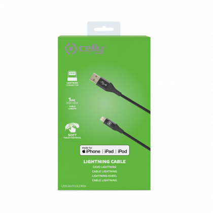 CELLY KABEL USB-A U USB-C 15 W CRNI