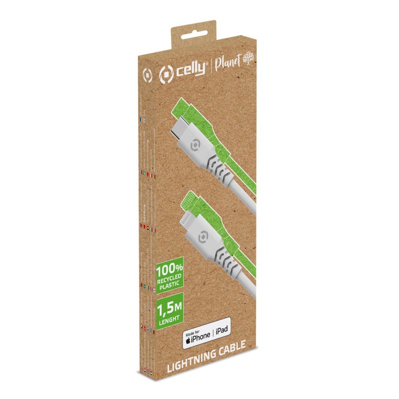 CELLY KABEL USB-C U LIGHTNING BIJELI 1,5 M PLANET COLLECTION - Slika 2