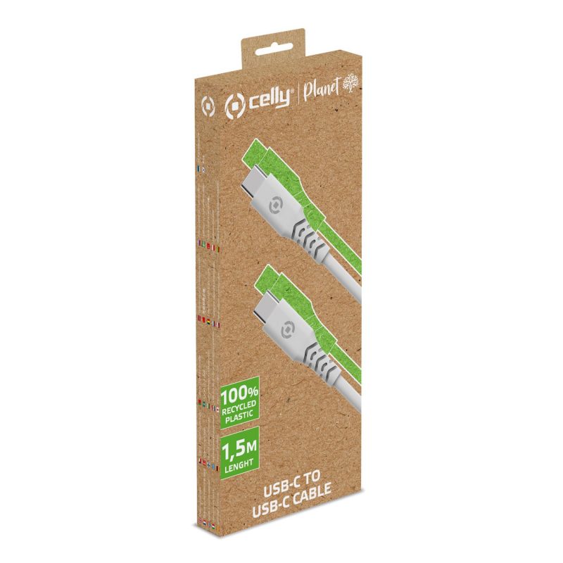 CELLY KABEL USB-C U USB-C BIJELI 1,5 M PLANET COLLECTION - Slika 3