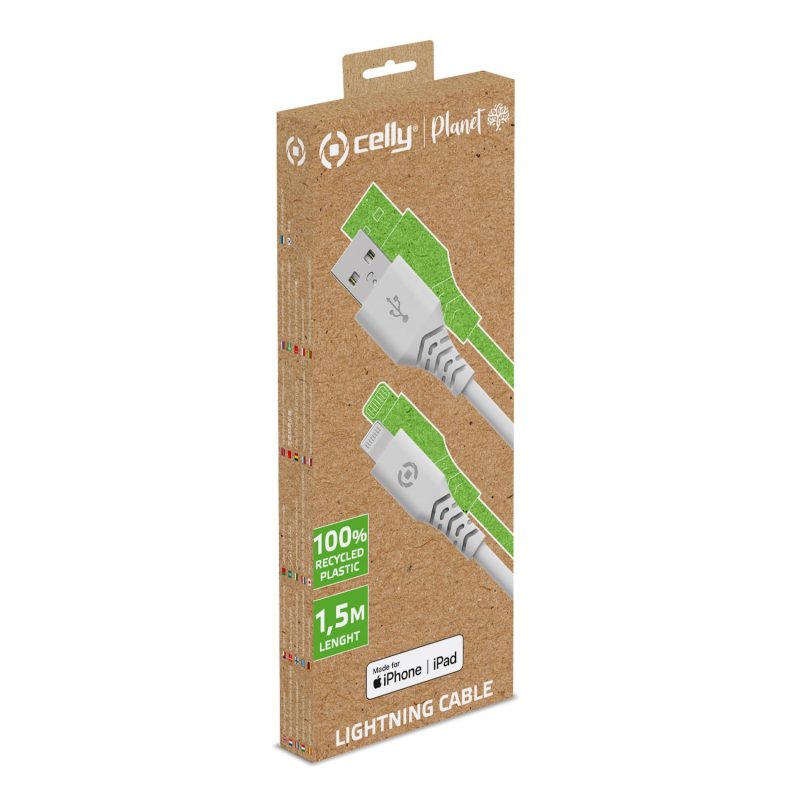 CELLY KABEL USB-A U USB-C BIJELI 1,5 M PLANET COLLECTION - Slika 2