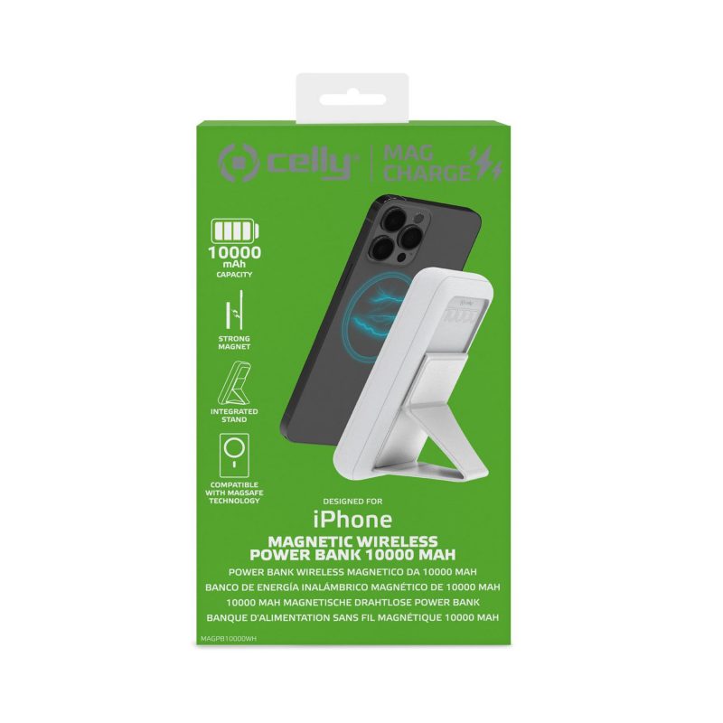 CELLY POWERBANK BEŽIČNI MAGSAFE 10000 MAH BIJELI - Slika 5
