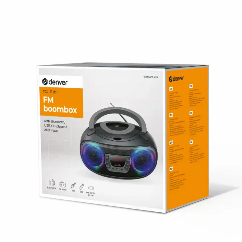 DENVER BOOMBOX RADIO/CD/USB/MP3/BT TCL-212 SIVI - Slika 9