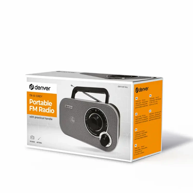 DENVER PRIJENOSNI FM RADIO TR-51 SIVI - Slika 3