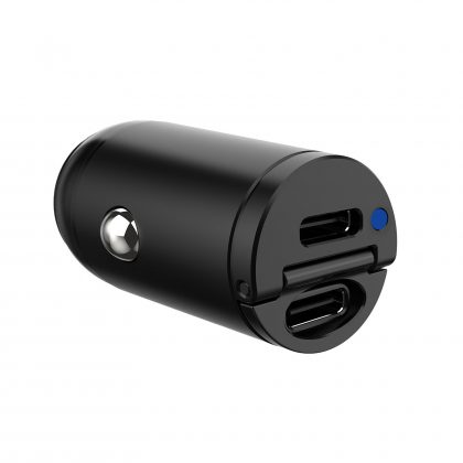CELLY AUTO PUNJAČ 2 USB-C 30 W CRNI