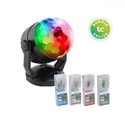 DENVER DISKO KUGLA LDB-319 + GRUNDIG BOŽIĆNE LAMPICE 50 LED