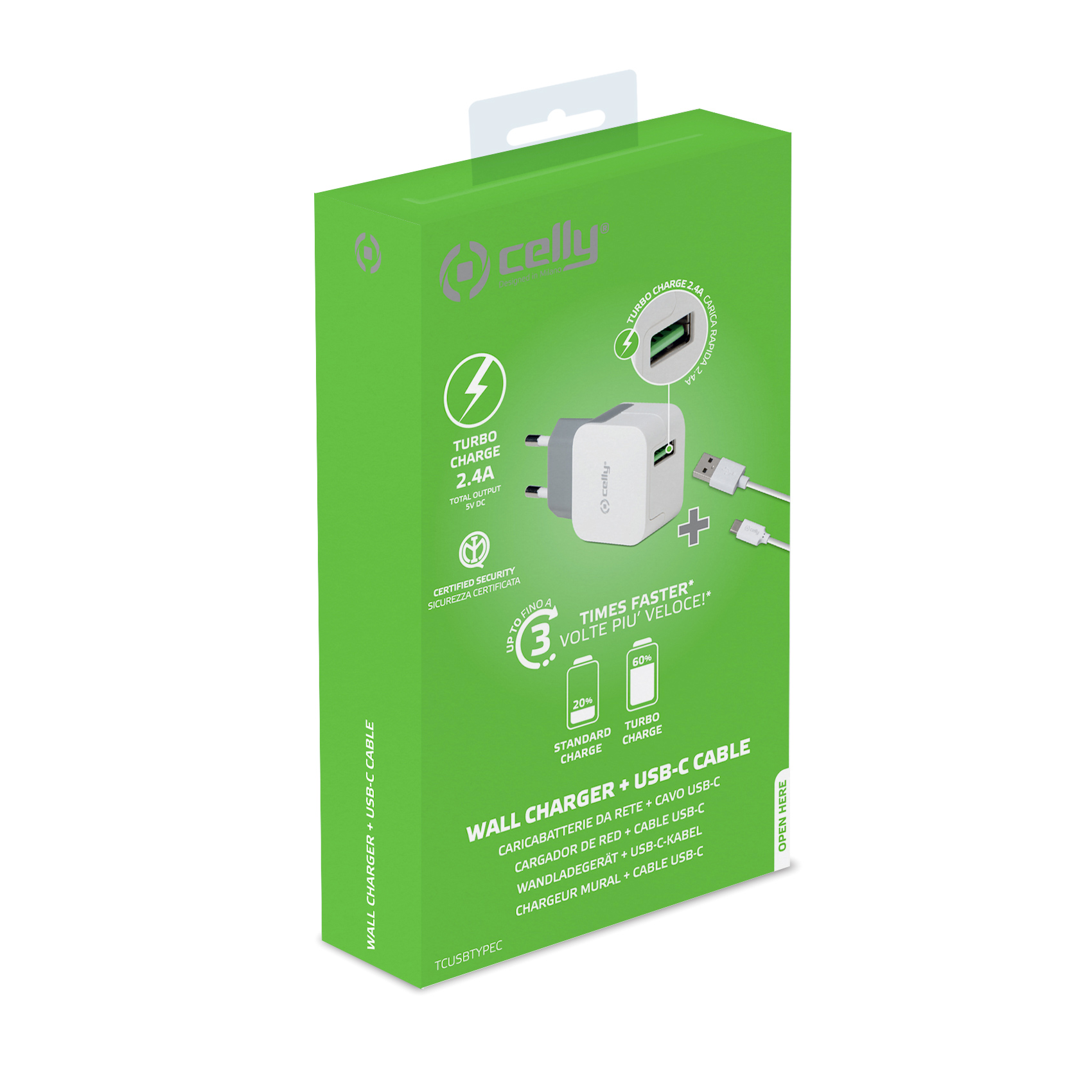 CELLY PUNJAČ USB-A I USB-A U USB-C KABEL 12 W - Slika 3