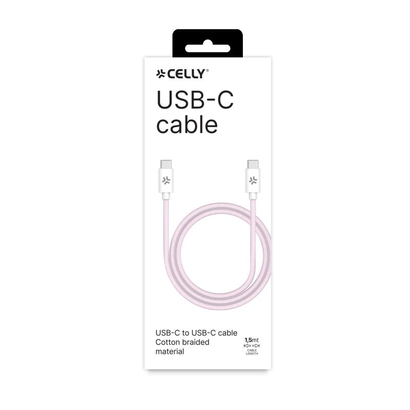CELLY KABEL USB-C U USB-C PINK - Slika 3