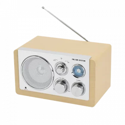 DENVER AM/FM RADIO TR-63 LIGHT WOOD