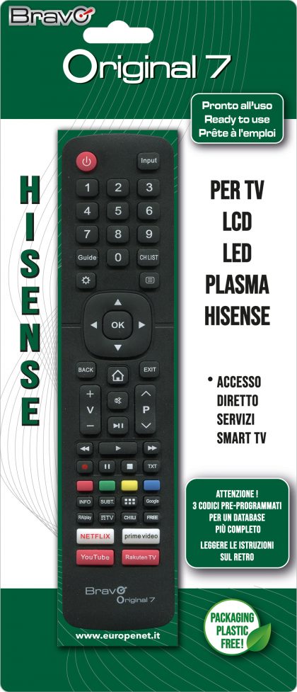 BRAVO ZAMJENSKI DALJINSKI ZA HISENSE TV