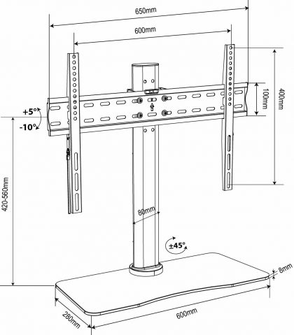 BRAVO SAMOSTOJEĆI TV NOSAČ 32"-55"
